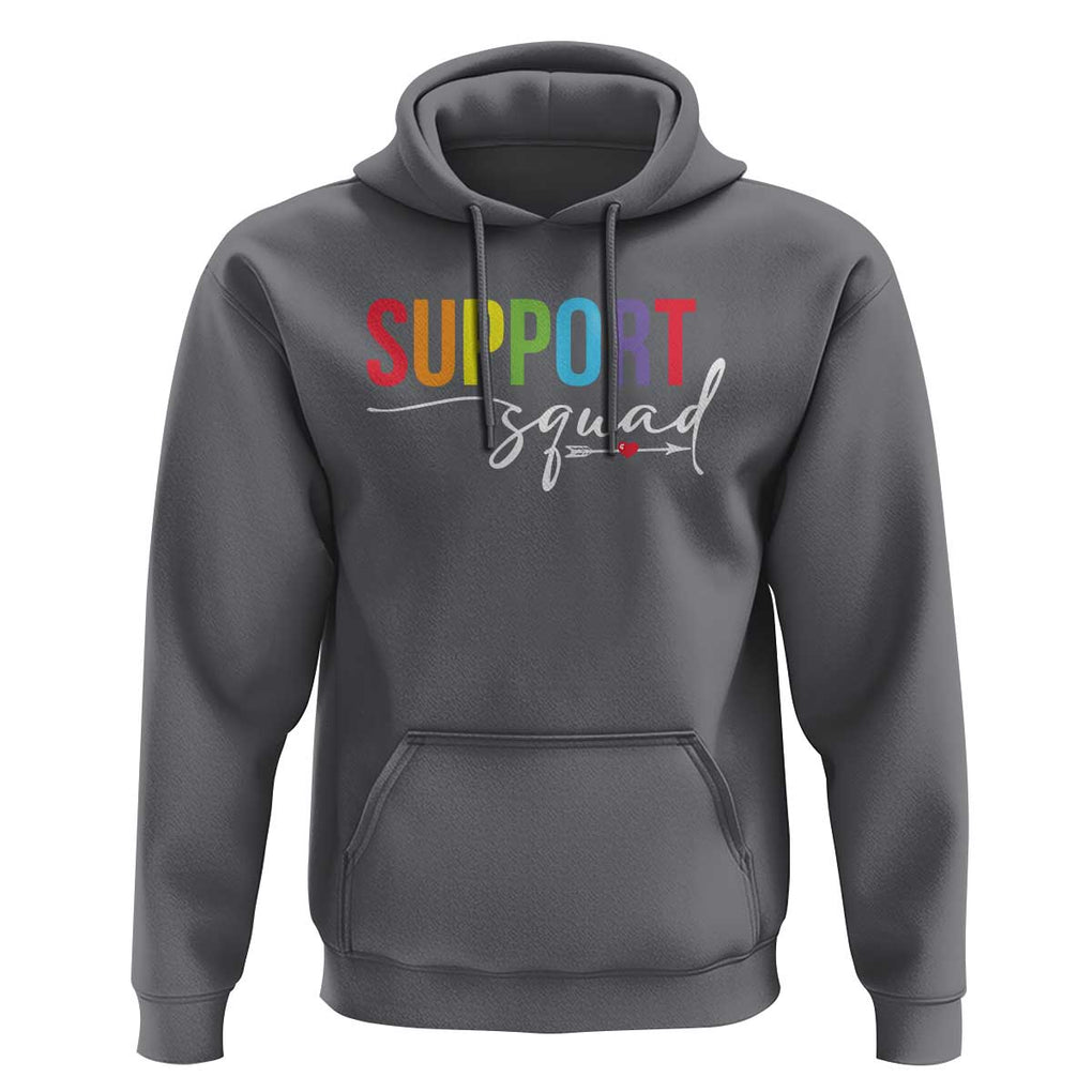 School Support Team Hoodie Support Squad Teacher TS11 Charcoal Print Your Wear