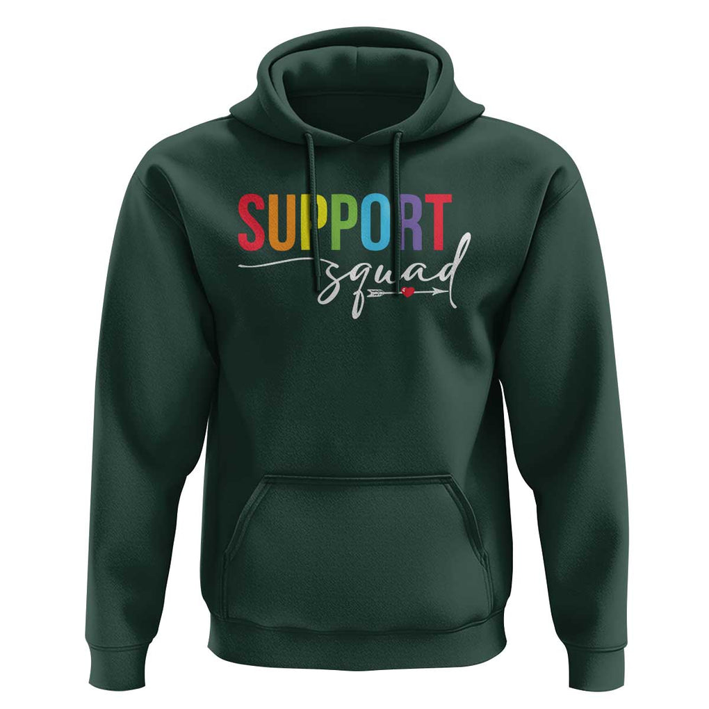 School Support Team Hoodie Support Squad Teacher TS11 Dark Forest Green Print Your Wear
