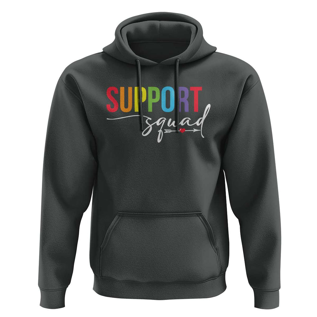School Support Team Hoodie Support Squad Teacher TS11 Dark Heather Print Your Wear