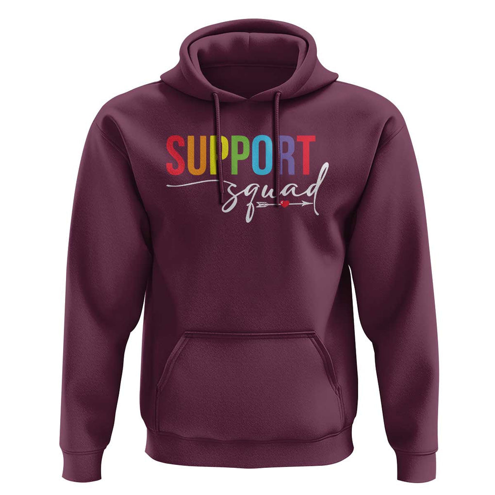 School Support Team Hoodie Support Squad Teacher TS11 Maroon Print Your Wear