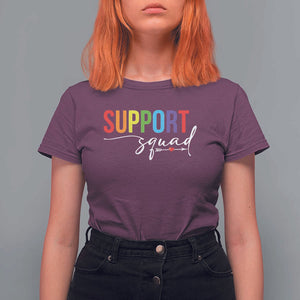 School Support Team T Shirt For Women Support Squad Teacher TS11 Maroon Print Your Wear