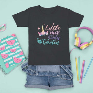 Back To School T Shirt For Kid Little Miss Kindergarten Unicorn TS11 Black Print Your Wear