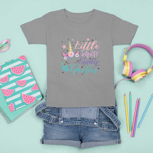 Back To School T Shirt For Kid Little Miss Kindergarten Unicorn TS11 Sport Gray Print Your Wear