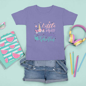 Back To School T Shirt For Kid Little Miss Kindergarten Unicorn TS11 Violet Print Your Wear