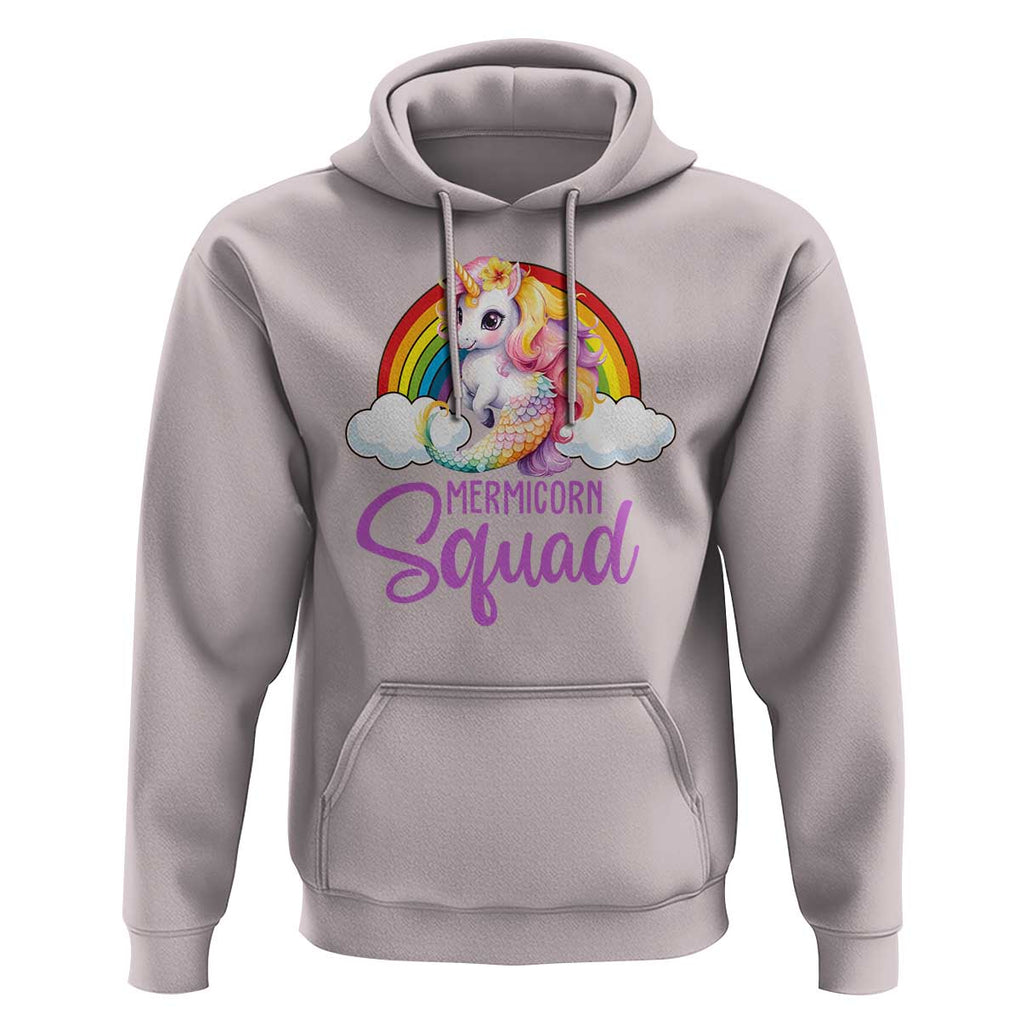 Mermicorn Squad Hoodie Mermaids Unicorns Birthday Party Rainbow TS11 Ice Gray Print Your Wear