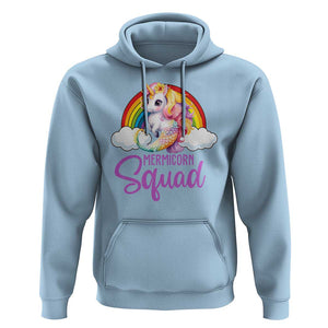Mermicorn Squad Hoodie Mermaids Unicorns Birthday Party Rainbow TS11 Light Blue Print Your Wear