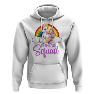 Mermicorn Squad Hoodie Mermaids Unicorns Birthday Party Rainbow TS11 White Print Your Wear