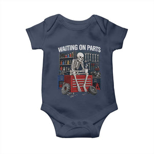 Waiting On Parts Funny Mechanic Baby Onesie Funny Skeleton Auto Repair Life