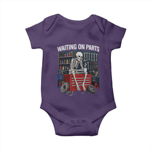 Waiting On Parts Funny Mechanic Baby Onesie Funny Skeleton Auto Repair Life