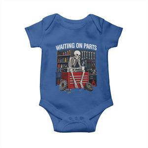 Waiting On Parts Funny Mechanic Baby Onesie Funny Skeleton Auto Repair Life