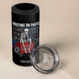 Waiting On Parts Funny Mechanic 4 in 1 Can Cooler Tumbler Funny Skeleton Auto Repair Life