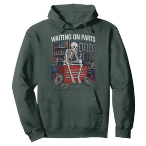 Waiting On Parts Funny Mechanic Hoodie Funny Skeleton Auto Repair Life