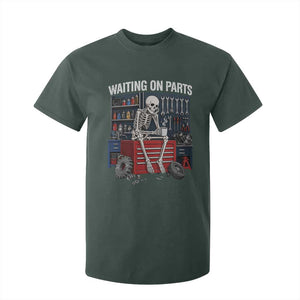 Waiting On Parts Funny Mechanic T Shirt For Kid Funny Skeleton Auto Repair Life