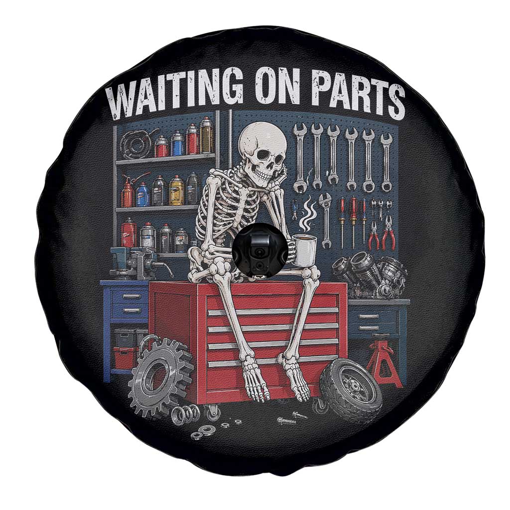 Waiting On Parts Funny Mechanic Spare Tire Cover Funny Skeleton Auto Repair Life