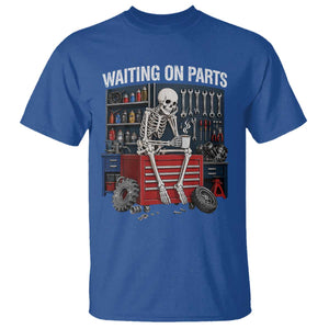Waiting On Parts Funny Mechanic T Shirt Funny Skeleton Auto Repair Life