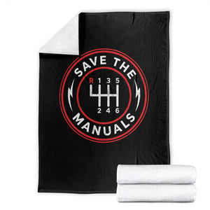 Save The Manuals Gear Shift Car Lover Throw Blanket