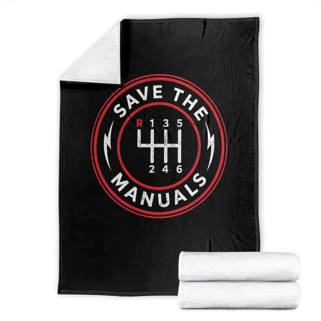 Save The Manuals Gear Shift Car Lover Throw Blanket TS11 Black Print Your Wear