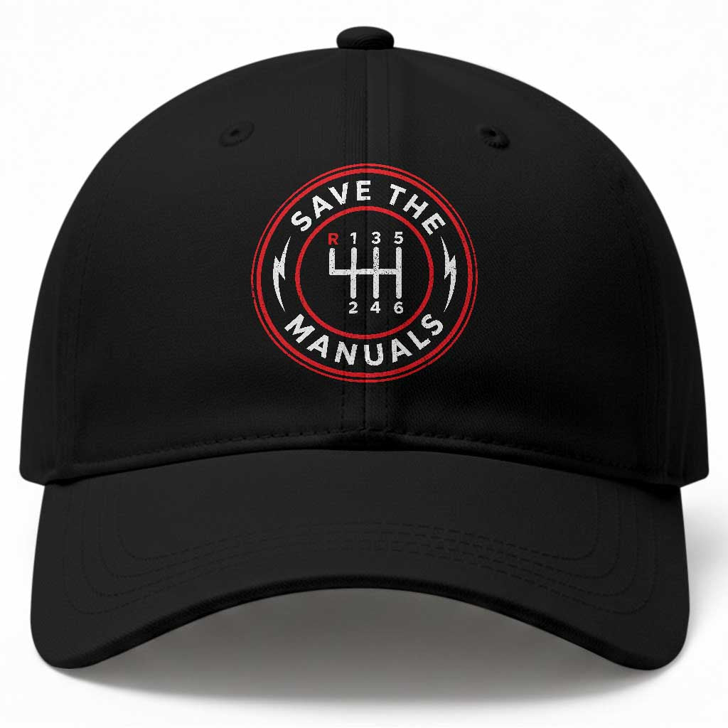 Save The Manuals Gear Shift Car Lover Baseball Cap TS11 Print Your Wear