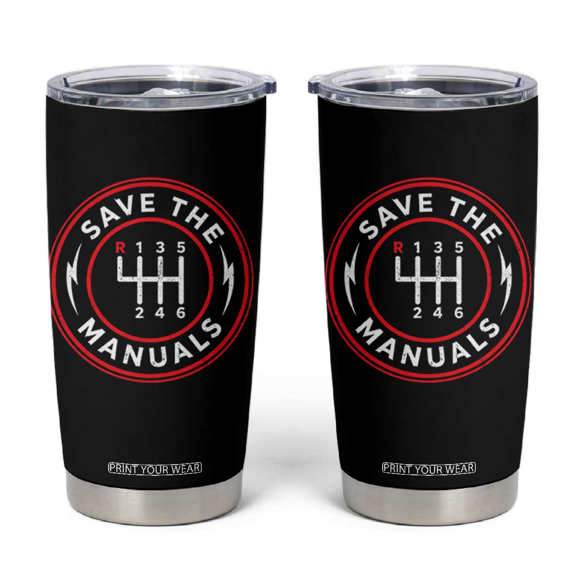 Save The Manuals Gear Shift Car Lover Tumbler Cup