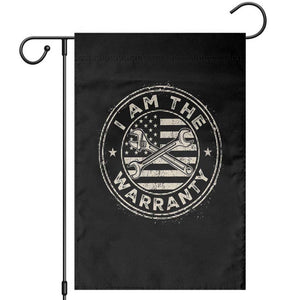 I Am The Warranty Funny Mechanic Garden Flag Race Car Parts Repair Guy Vintage American Flag