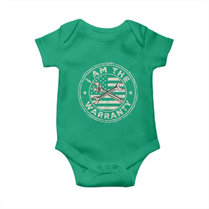 I Am The Warranty Funny Mechanic Baby Onesie Race Car Parts Repair Guy Vintage American Flag TS11 Irish Green Print Your Wear