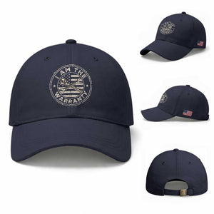 I Am The Warranty Funny Mechanic Baseball Cap Race Car Parts Repair Guy Vintage American Flag