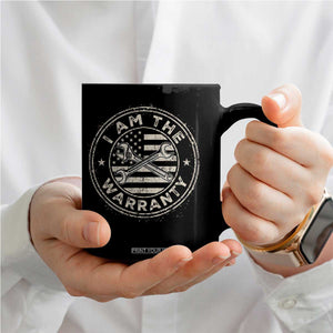 I Am The Warranty Funny Mechanic Coffee Mug Race Car Parts Repair Guy Vintage American Flag