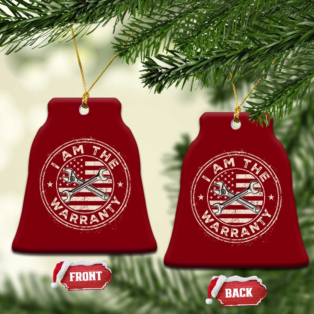 I Am The Warranty Funny Mechanic Ceramic Ornament Race Car Parts Repair Guy Vintage American Flag TS11 Print Your Wear