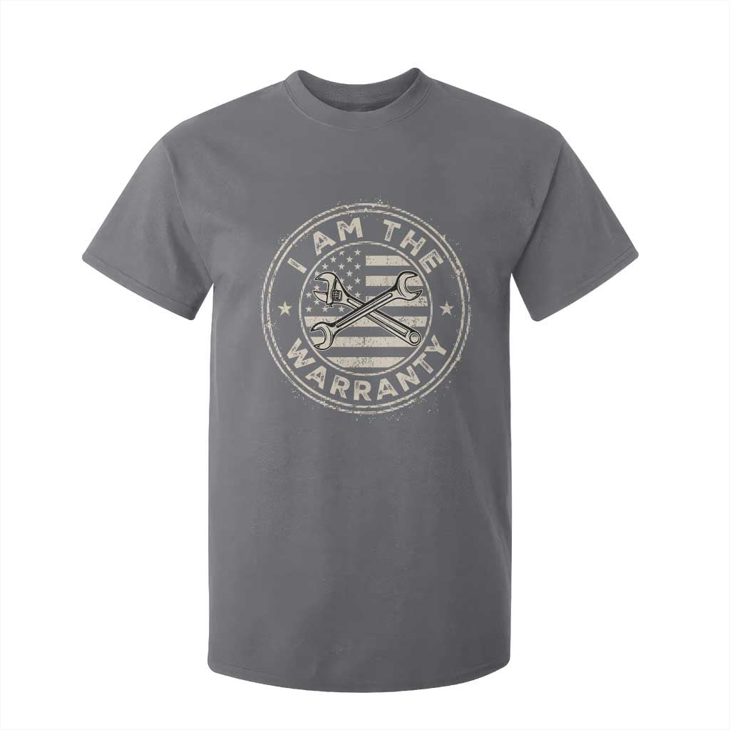 I Am The Warranty Funny Mechanic T Shirt For Kid Race Car Parts Repair Guy Vintage American Flag TS11 Charcoal Print Your Wear