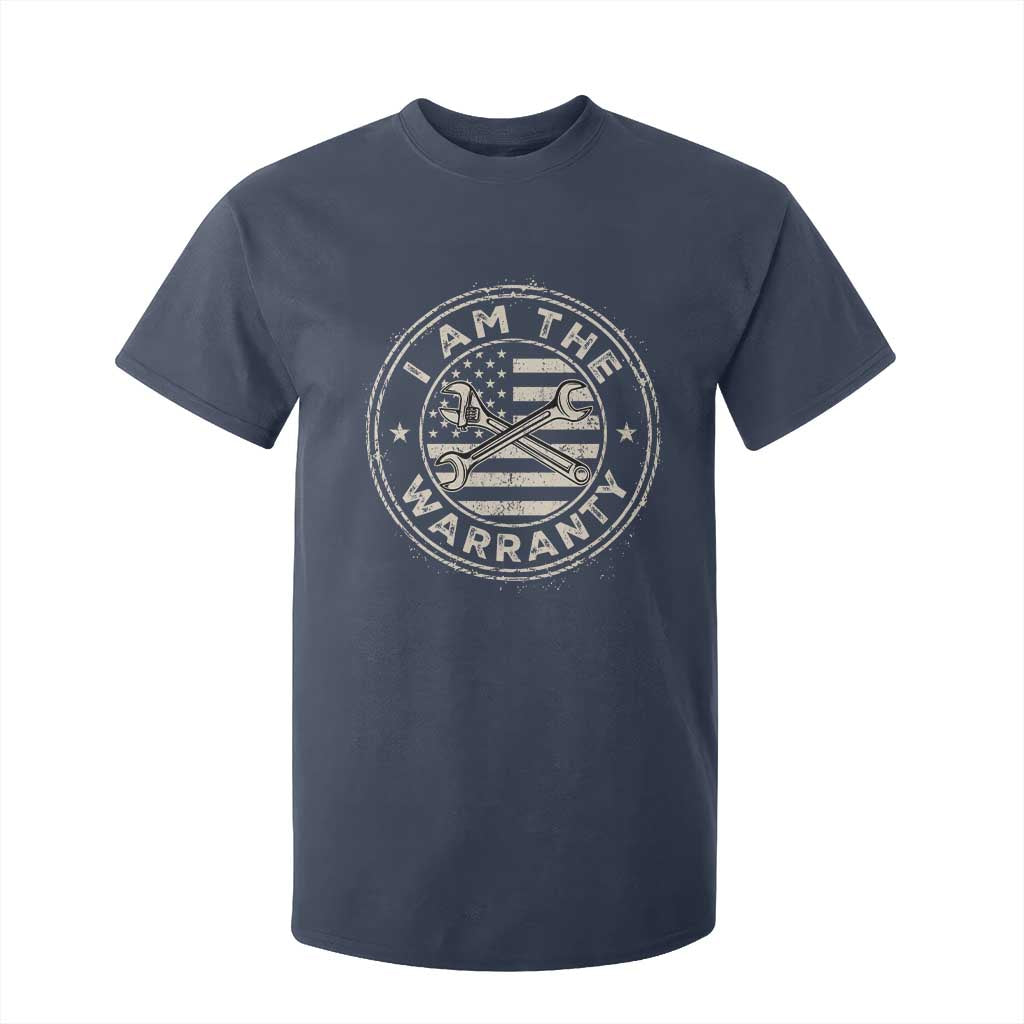 I Am The Warranty Funny Mechanic T Shirt For Kid Race Car Parts Repair Guy Vintage American Flag TS11 Navy Print Your Wear