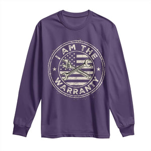I Am The Warranty Funny Mechanic Long Sleeve Shirt Race Car Parts Repair Guy Vintage American Flag TS11 Purple Print Your Wear