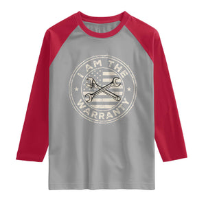 I Am The Warranty Funny Mechanic Raglan Shirt Race Car Parts Repair Guy Vintage American Flag TS11 Sport Gray Red Print Your Wear