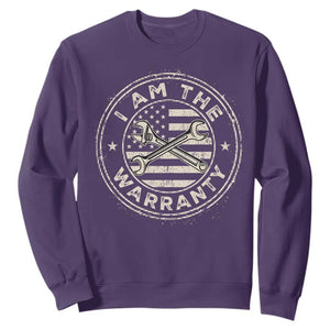 I Am The Warranty Funny Mechanic Sweatshirt Race Car Parts Repair Guy Vintage American Flag TS11 Purple Print Your Wear