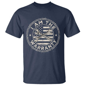 I Am The Warranty Funny Mechanic T Shirt Race Car Parts Repair Guy Vintage American Flag TS11 Navy Print Your Wear