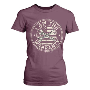 I Am The Warranty Funny Mechanic T Shirt For Women Race Car Parts Repair Guy Vintage American Flag TS11 Maroon Print Your Wear