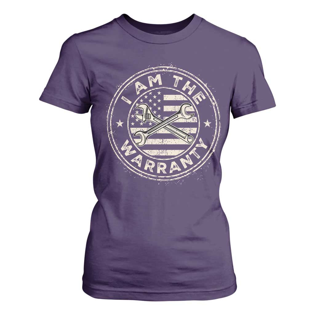 I Am The Warranty Funny Mechanic T Shirt For Women Race Car Parts Repair Guy Vintage American Flag TS11 Purple Print Your Wear