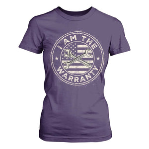 I Am The Warranty Funny Mechanic T Shirt For Women Race Car Parts Repair Guy Vintage American Flag TS11 Purple Print Your Wear