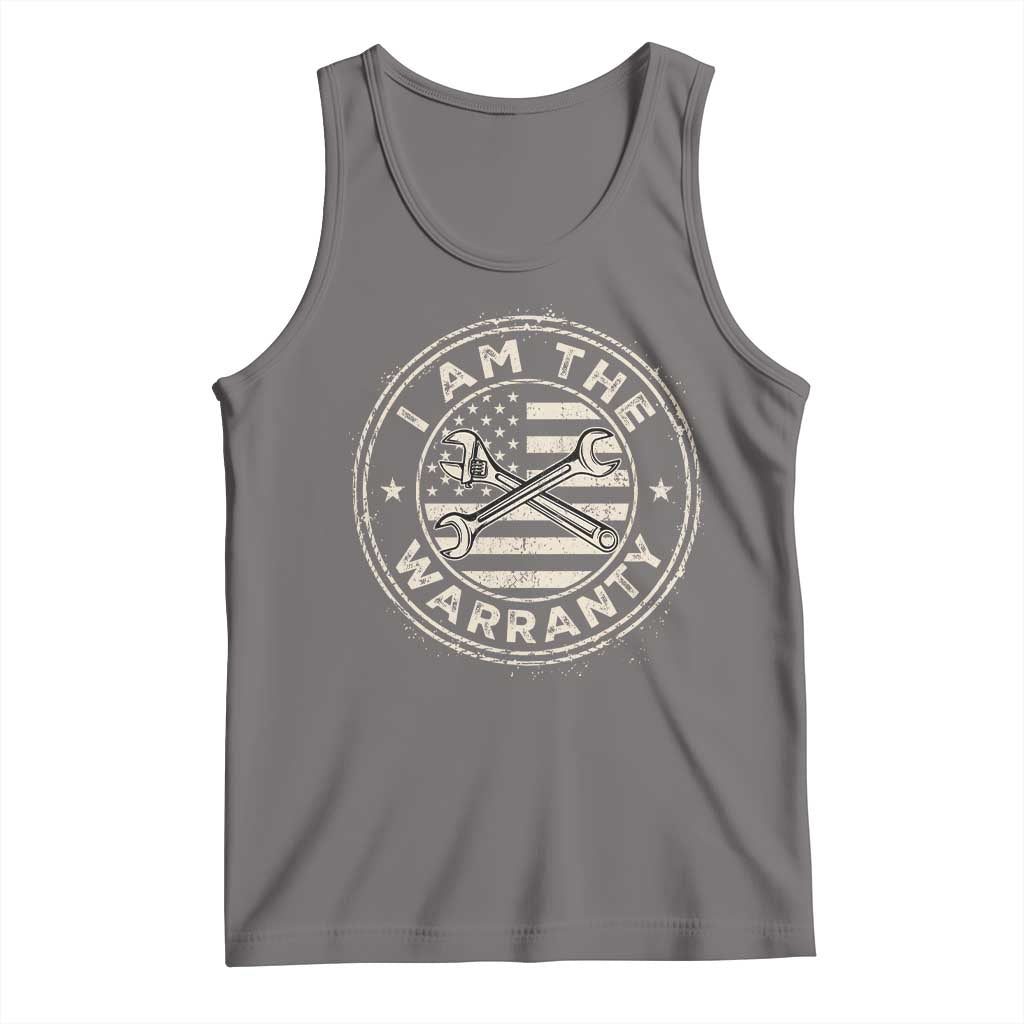 I Am The Warranty Funny Mechanic Tank Top Race Car Parts Repair Guy Vintage American Flag TS11 Deep Heather Print Your Wear
