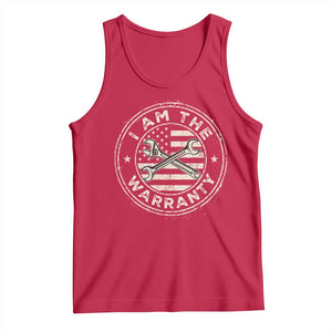 I Am The Warranty Funny Mechanic Tank Top Race Car Parts Repair Guy Vintage American Flag TS11 Red Print Your Wear