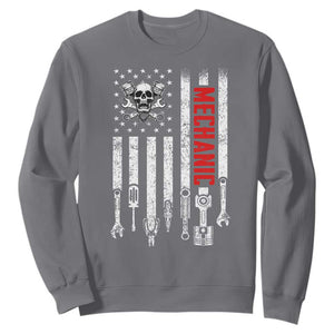 Mechanic American Flag Vintage Skull Auto Repair Handyman Sweatshirt