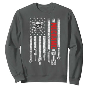 Mechanic American Flag Vintage Skull Auto Repair Handyman Sweatshirt