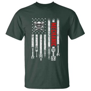 Mechanic American Flag Vintage Skull Auto Repair Handyman T Shirt