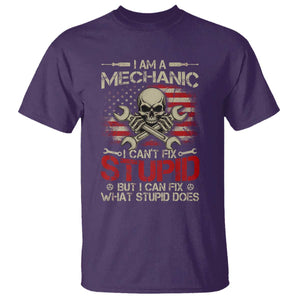 I Am A Mechanic I Can't Fix Stupid But I Can Fix What Stupid Does T Shirt Funny Car Guy