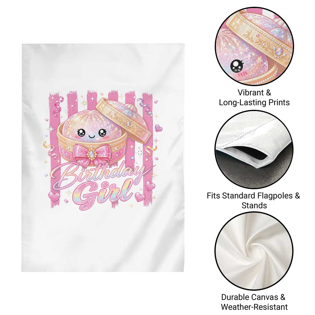 Birthday Girl Cute Glitter Dumpling Garden Flag Kawaii Food Squishy Summer Stripes