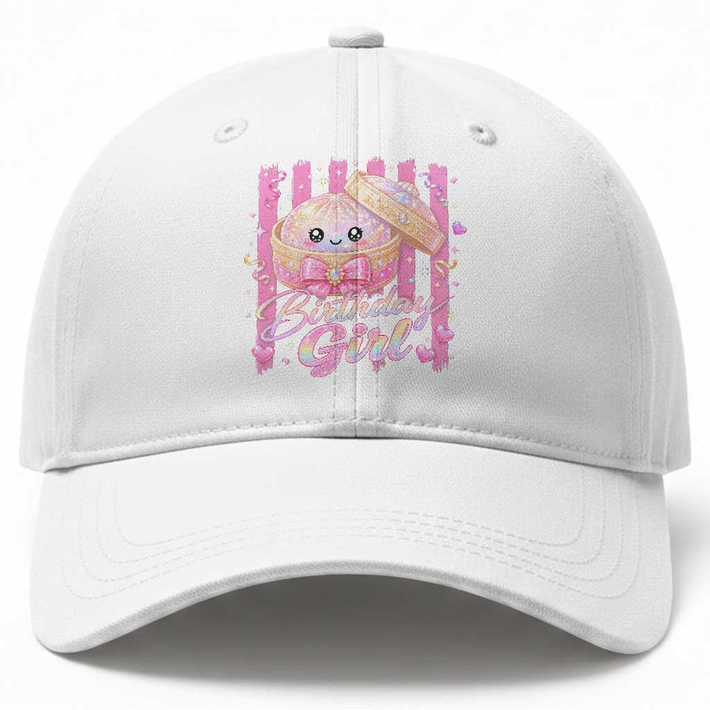 Birthday Girl Cute Glitter Dumpling Baseball Cap Kawaii Food Squishy Summer Stripes