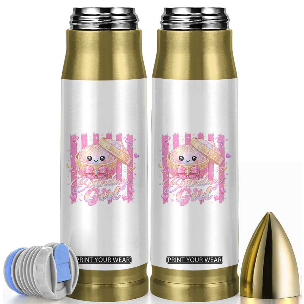 Birthday Girl Cute Glitter Dumpling Bullet Tumbler Kawaii Food Squishy Summer Stripes