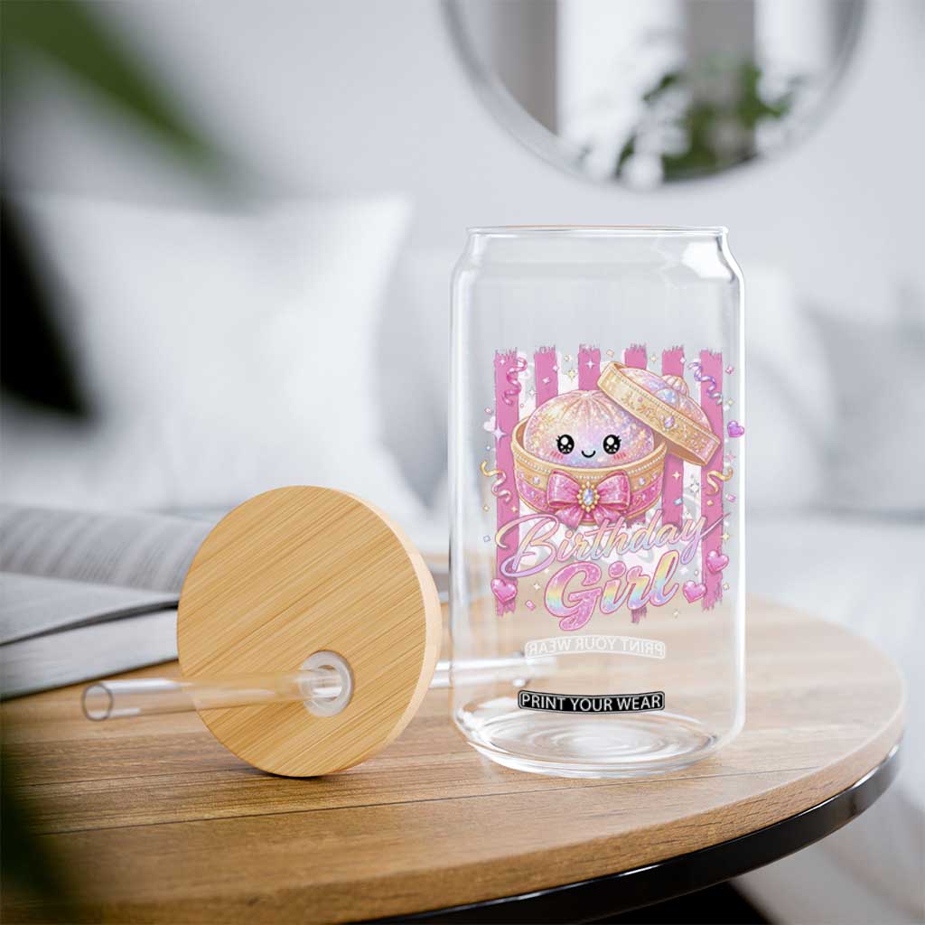 Birthday Girl Cute Glitter Dumpling Glass Can Kawaii Food Squishy Summer Stripes
