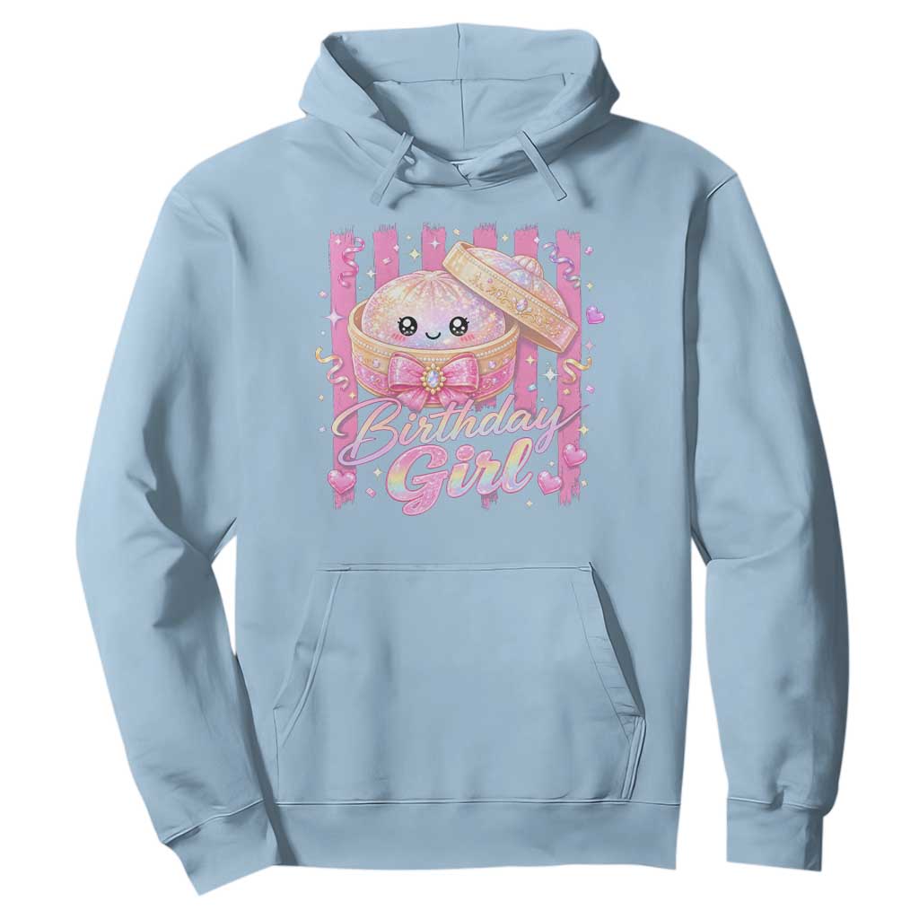 Birthday Girl Cute Glitter Dumpling Hoodie Kawaii Food Squishy Summer Stripes