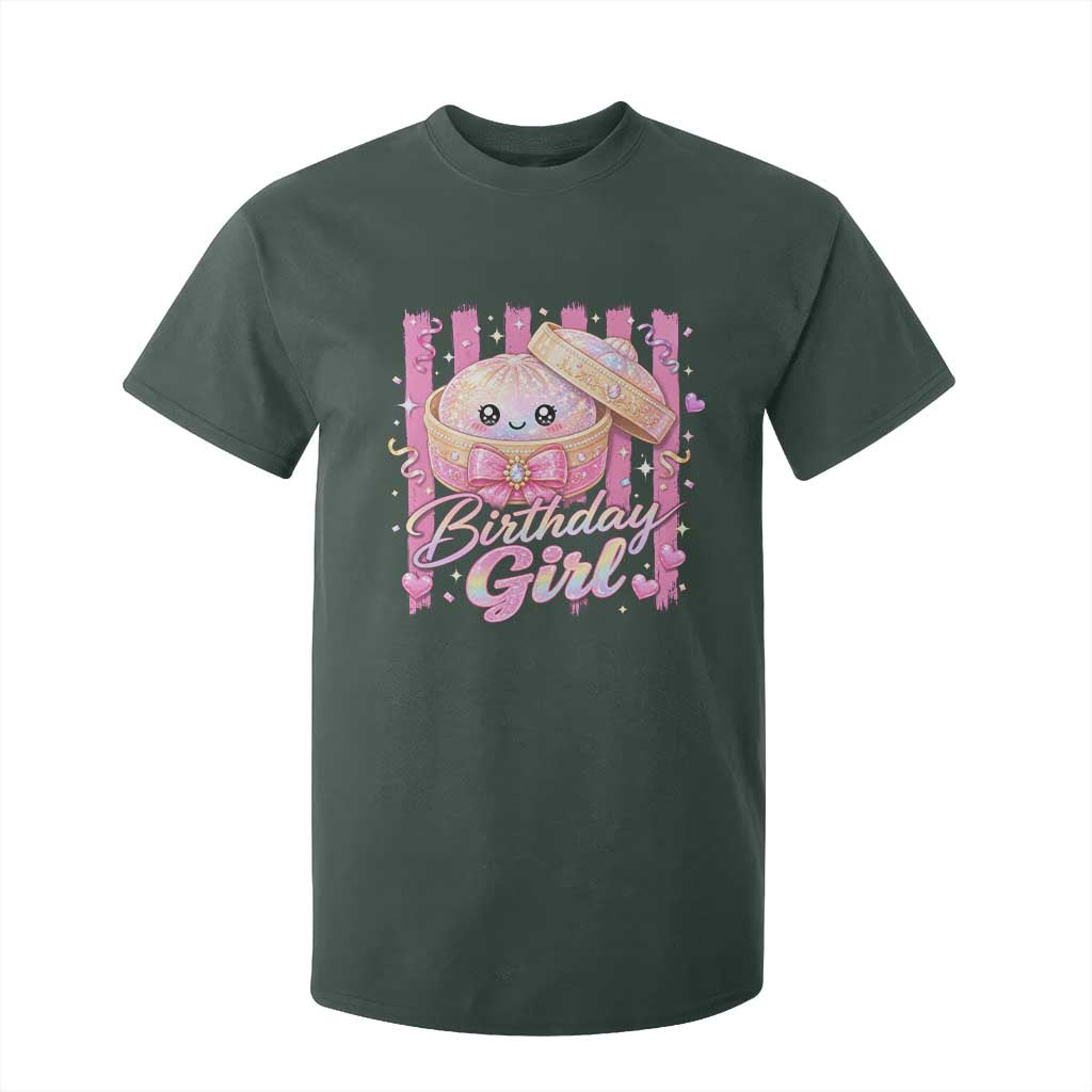 Birthday Girl Cute Glitter Dumpling T Shirt For Kid Kawaii Food Squishy Summer Stripes
