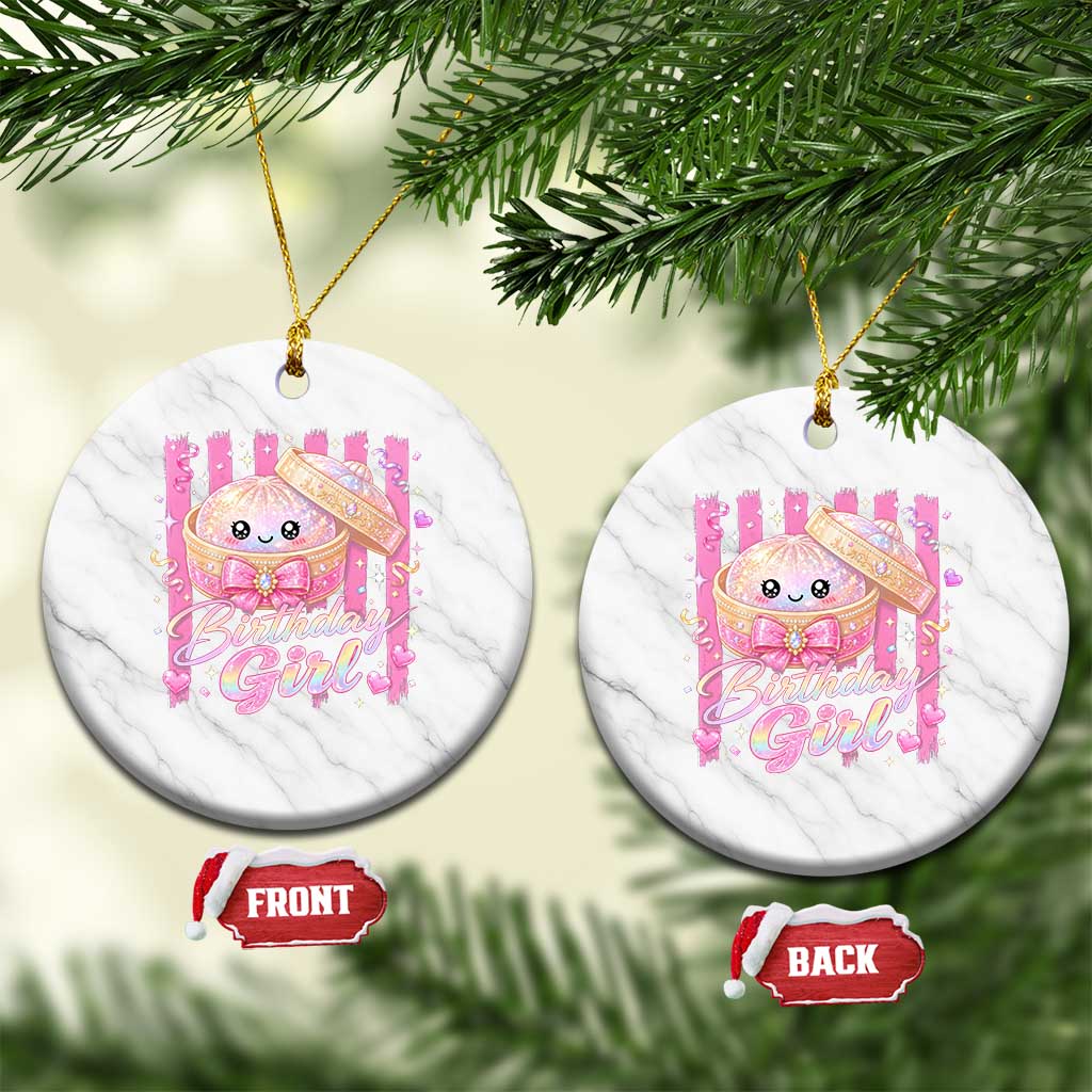 Birthday Girl Cute Glitter Dumpling Ceramic Ornament Kawaii Food Squishy Summer Stripes TS11 1pc White Marble Print Your Wear